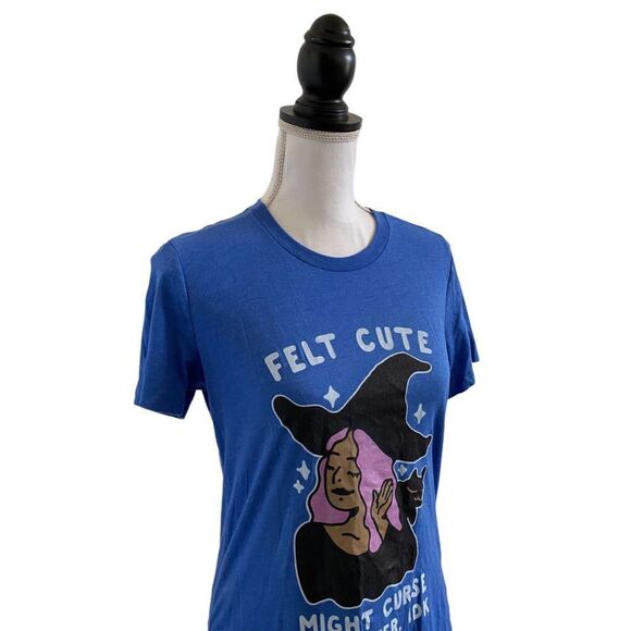 Halloween Ladies Novelty Short Sleeve Tee Shirt Witch Print US Size Extra Large - Picture 2 of 4